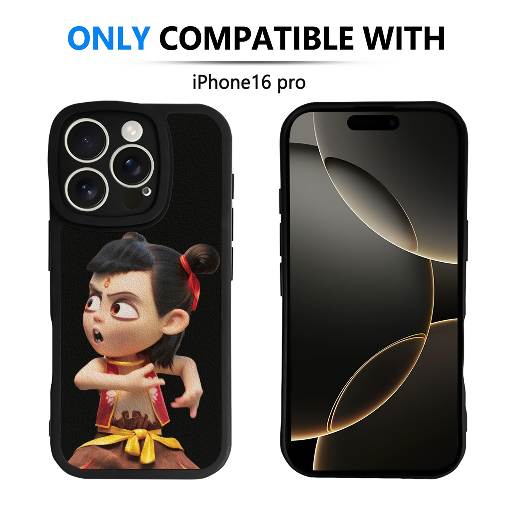 （画像用） Ne Zha 2 ナタ 魔童の大暴れ 【iPhone 16シリーズ対応】シリコンスマホケース（レザー調） 材質：シリコン